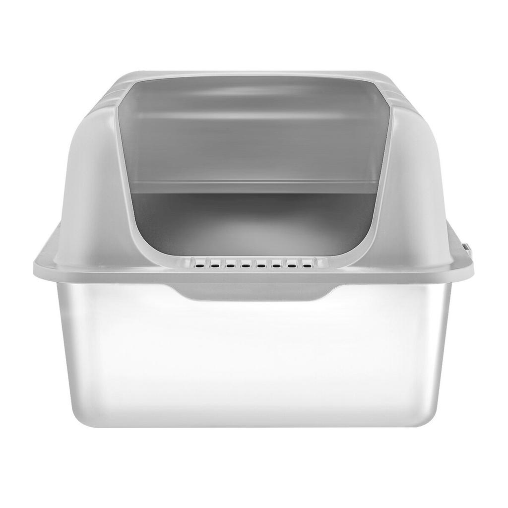 6 in Deep Cat Litter Box Odor-Free Litter Box with Filtering Foot Board