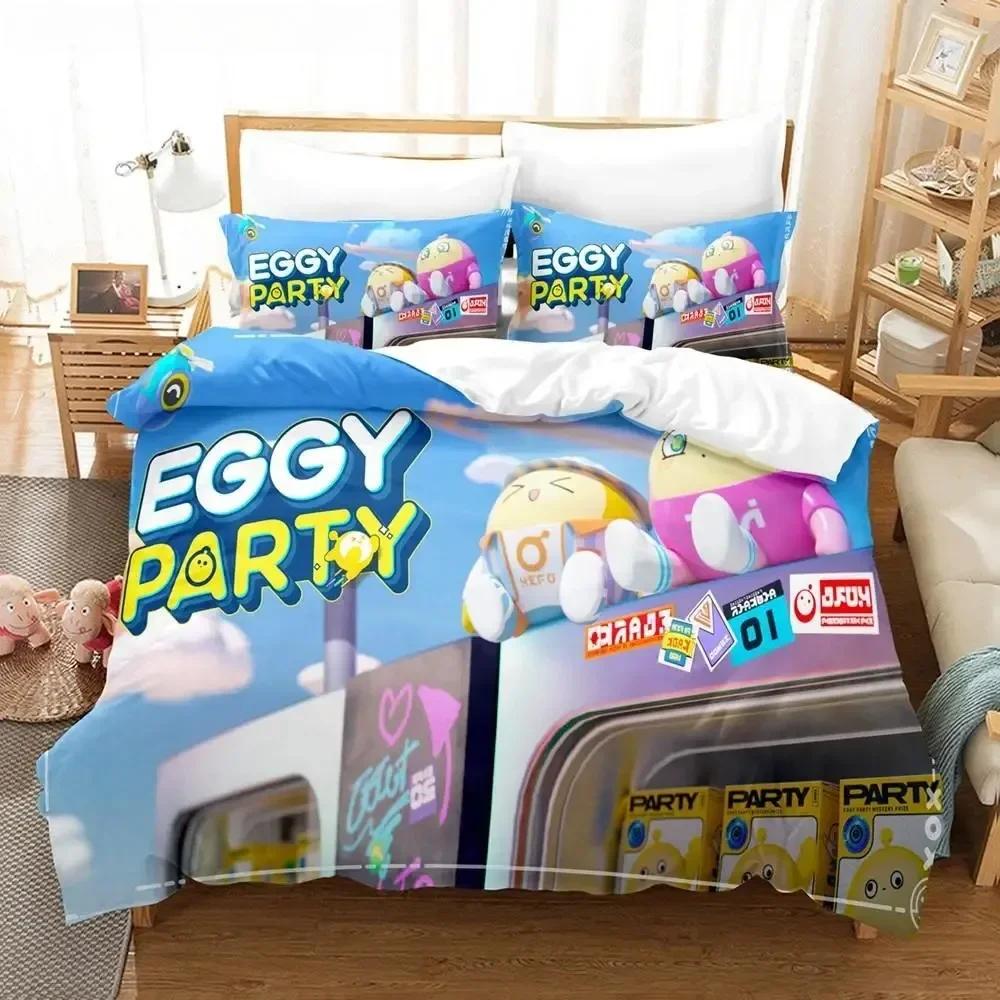 Top Eggy Party Game Eggy Bedding Set Printed Bed Set With Pillowcase Bed Duvet Cover Soft Single Double Queen Super King Size