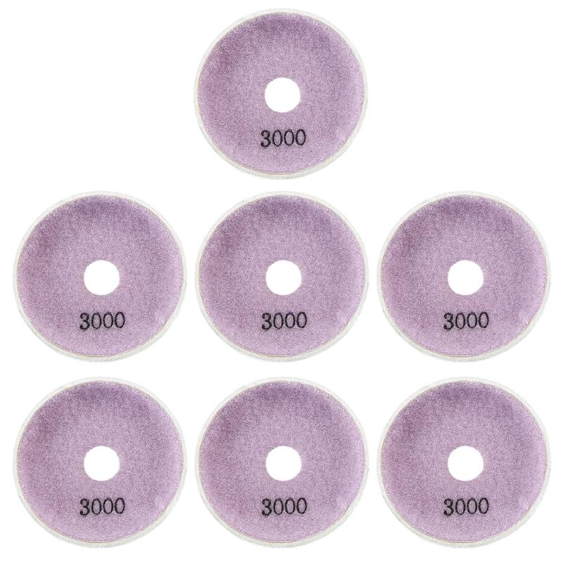 7Pcs Professional 100mm Metal Resin Wet Polishing Pad Set For Marble Stone Tile Grinding Finishing Polishing