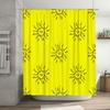 Brightly Colored Sunburst Shower Curtain Set Modern Bathroom Decor for Bathrooms Kitchens Perfect Gift Idea (Yellow)