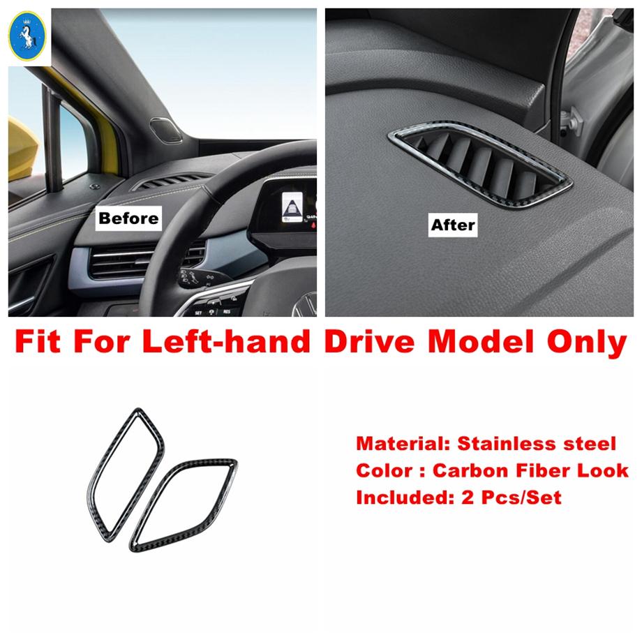 Carbon Fiber Interior Rear Air Outlet / Trunk Switch Button / Water Cup Frame Cover Trim Accessories For VW ID.4 ID4  - 2024