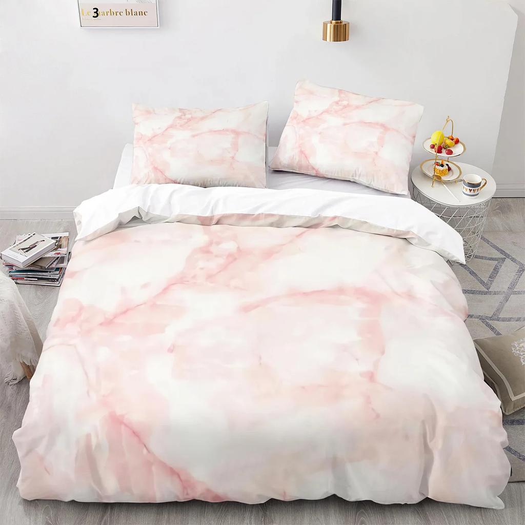 Marble Duvet Cover Set KingQueen Size White Gold Abstract Marble Texture Printed Bedding Polyester Quilt Cover Luxury
