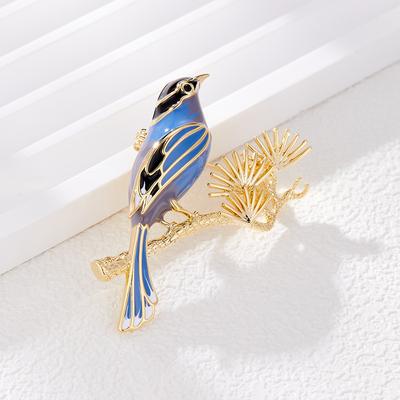 Brož Magpie s kapkami oleje v čínském stylu, Niche design pro ženy, Je potěšujícím doplňkem k broži s květinou na větvi proti odhalení