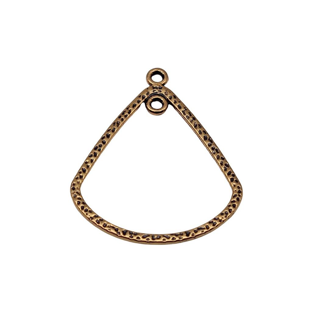 Irregular Oval Frame Connectors Moon Hammered Texture Links For Earring Making