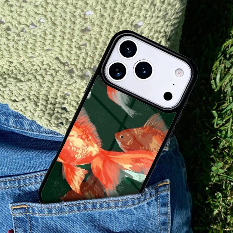 Goldfish Golden ornamental fish phone case cover Compatible with for IPhone 17air 16e 15 14 13 12 11Pro Max 17 Air