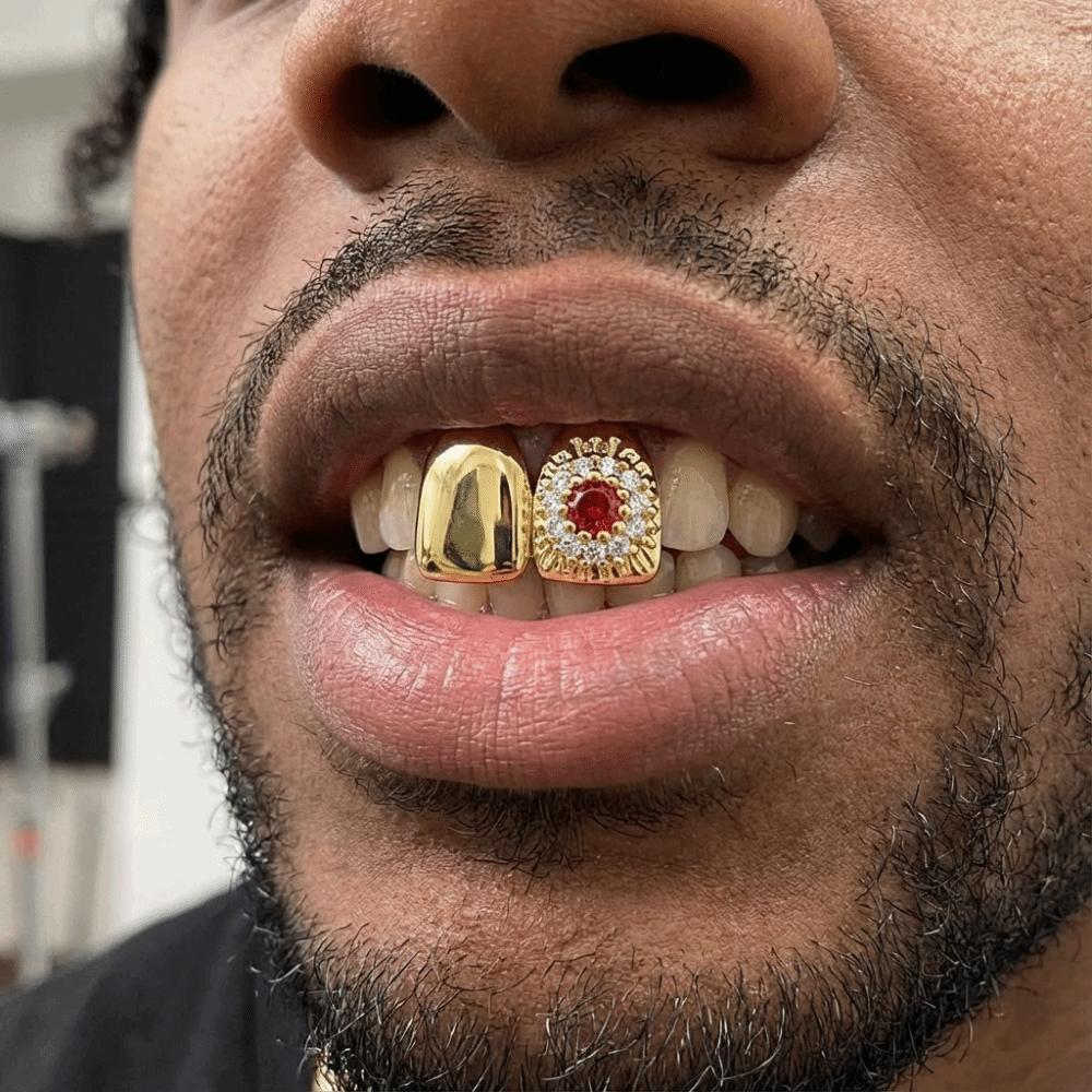 Capsules de Dents Strassées Amovibles Charme Dents Grillz Tendance Hommes Femmes Bijoux Rapper