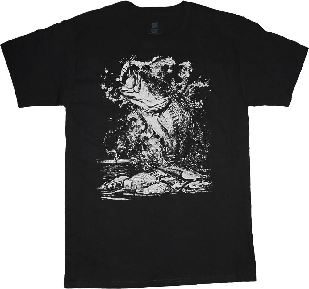Bass Fishing T-shirt Mens Clothing Apparel Gifts Fishing Gear Tackle Accessories XXXXL