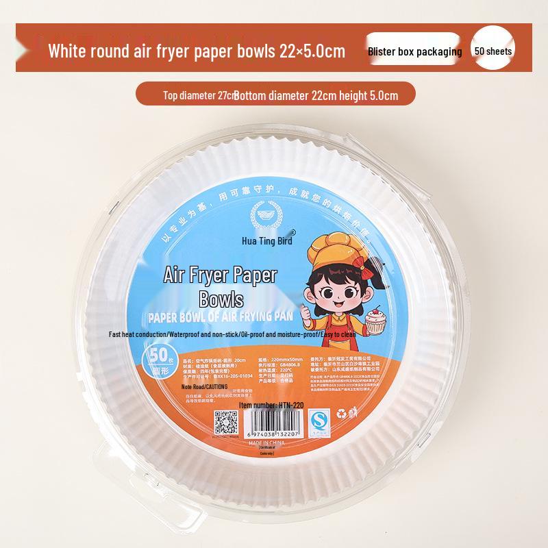 Ölbeständige Heißluftfritteusen- und Ofen-Papierbecher - Lebensmittelqualität, Runde Silikon-Backmatten