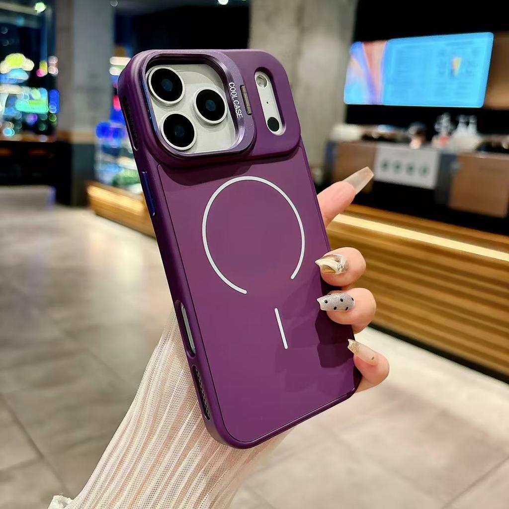 New Silicone Heat Dissipation Shockproof Case For IPhone 17 Air 16 15 14 13 12 11 17 Pro Max Magnetic Magsafe Lens Holder Cover