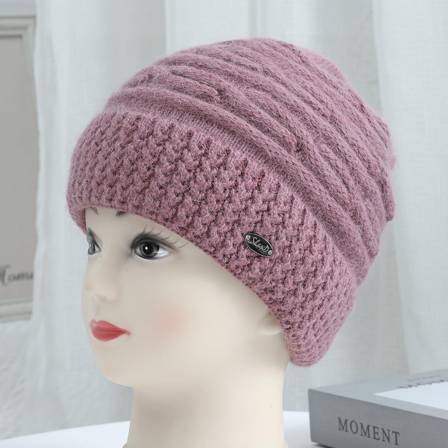 

Плюшевая Утолщенная Теплая Шерстяная Шапка для Мамы Зимняя Теплая Защита Ушей Модная Бабушкина Шерстяная Шапка One size