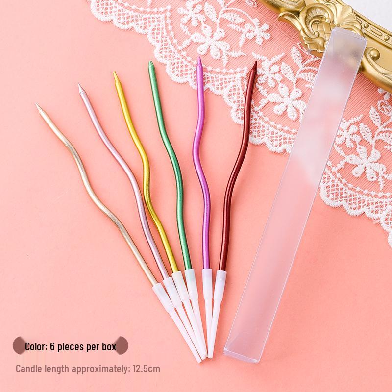 Colorful Long Stick Birthday Cake Candle Decorations for Kids