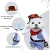 DELIFUR Cowboy Pet Costume with Hat Dog Costume Funny Pet Clothing Special Events Costume for Small Dog Cat (M)