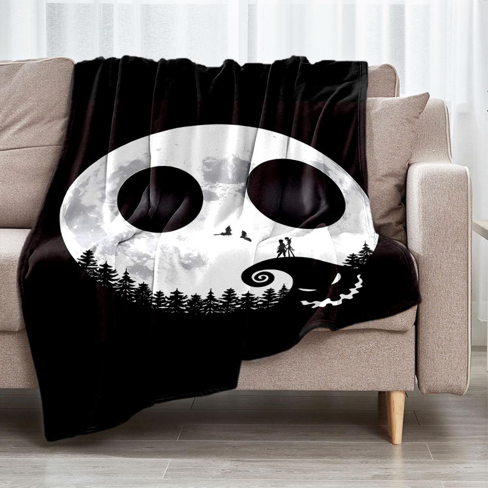 The Nightmare Before Christmas Theme Printed Blanket - Perfect for Couch, Bed, Travel & Outdoor Use | Machine Washable, Cozy & Durable.