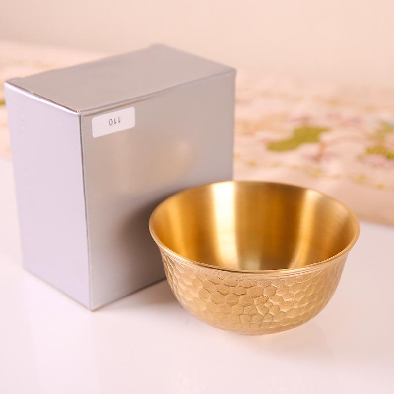 Copper Bowl Brass Drape Bowl 12cm Large Tableware Household Goods Crafts Pure Copper Noodle Bowl Soup Bowl