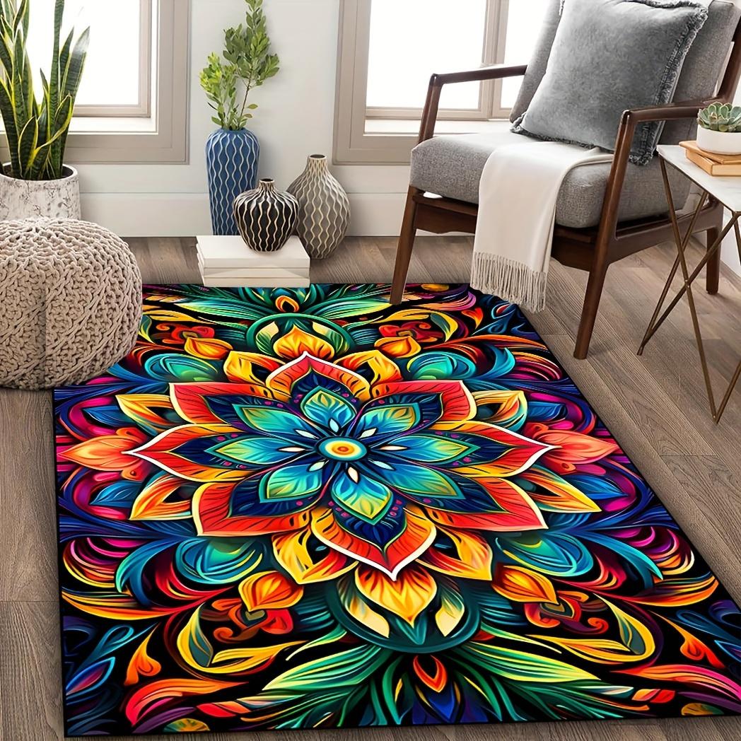 

1pc Vintage Mandala Flower Pattern Area Rugs Fiber Carpet Mats Bathroom Mat Bedrooms Living Room Bohemian Style Home Decoration 50X80CM