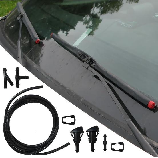 Premium Universal Car Windshield Wiper Washer Squirter Nozzle Spray Jet Kit Fluid Hose T
