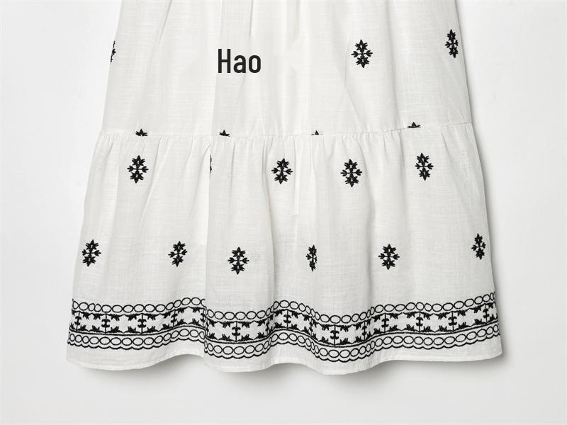 2026 Spring New Arrival: European & American Style Women's Casual Puff Sleeve Bow Embroidery Dress