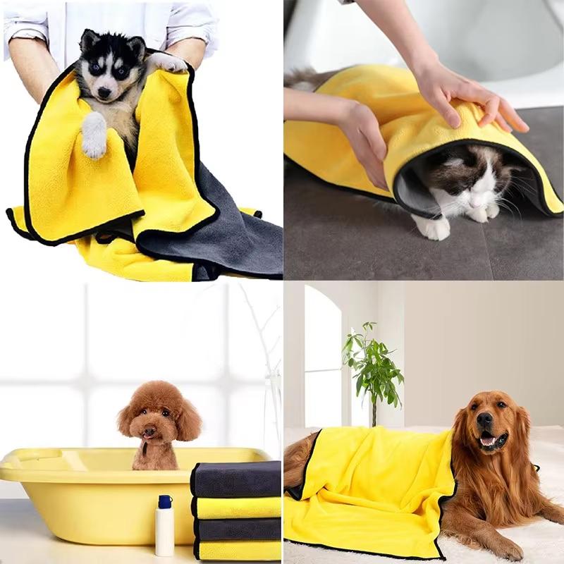 1/3/5PC Soft Fiber Quick-Drying Pet Dog And Cat Towels Water-Absorbent Bath Towel for Convenient Cleaning Pet Shops Pet Supplies