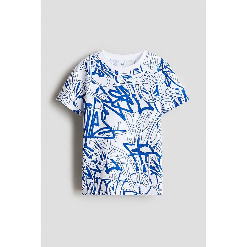 

Hm2025 Осень Новое поступление Детская одежда Футболка для мальчиков Милый Комфорт Принт Хлопок Короткий рукав Базовые топы 1118512