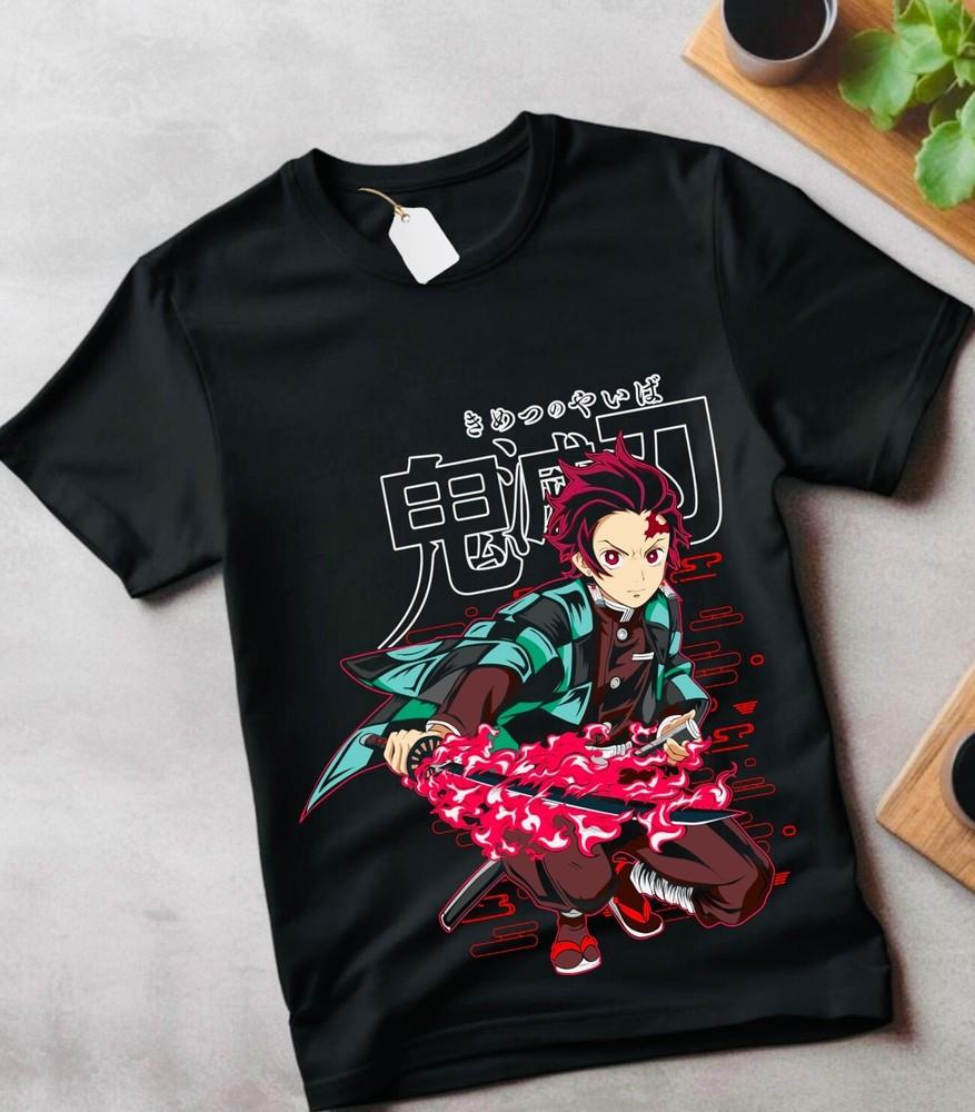 

Demon Slayer Tanjiro Nezuko T-Shirt Kimetsu No Yaiba Manga Horror Shirt All Size L