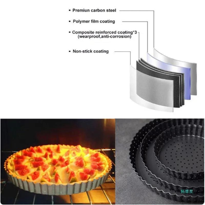 5/8/9 Inch Round Pizza Pan Non-Stick Baking Tray Carbon Steel Tart Quiche Flan Pan Cake Mould Bottom Removable Pie Pan Bakeware
