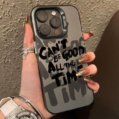 Double Shadow Personality Messy English Phone For iPhone 16 Pro Max 15 14 13 12 11 Cover Case Funda Coque Bumber Shell