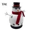 Christmas Party Supplies Snowman Candle Holder, Decorative Metal Candlestick Ornament with Top Table Fireplace Entrance Decor Hat And Scarf