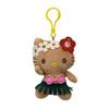 Adorable Cartoon Black Cat Plush Keyring with Surfing Beach Ring Pendant