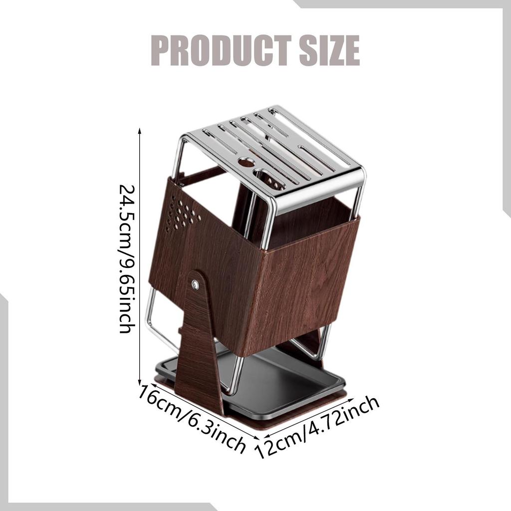 Knife Block Organized Stable Rotating Modern Knife Storage Organizer without Knives Knife Holder for Countertop Counter Cooking