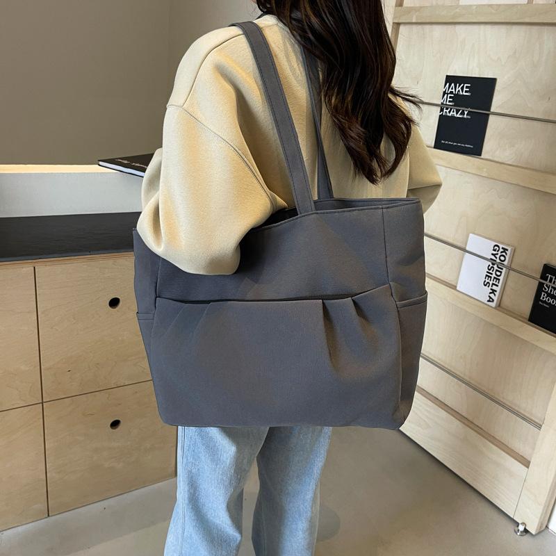 Bag Women's 2025 Autumn New Large Capacity Tote Bag Retro Simple Canvas Bag Commuter Casual Messenger Bag Tide