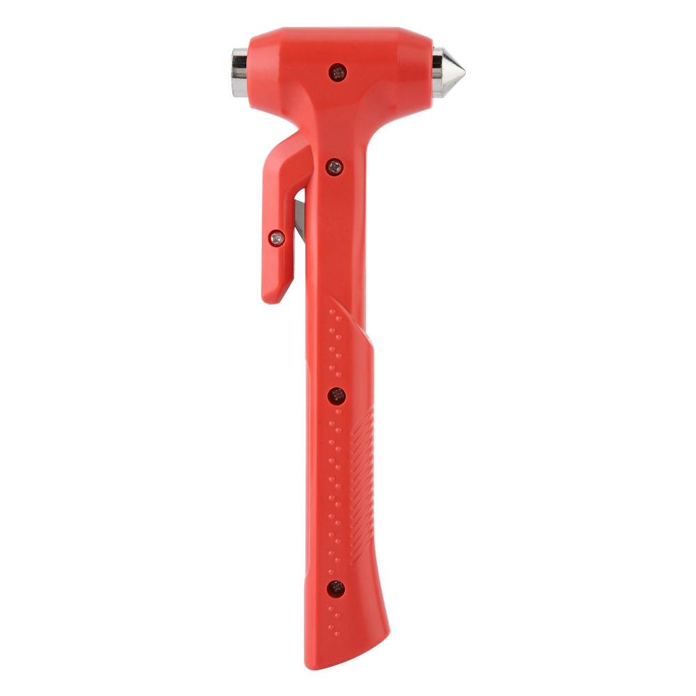 Car Safety Hammer Steel Emergency Escape Tool Seatbelt Cutter Window Breaker (Red Large)