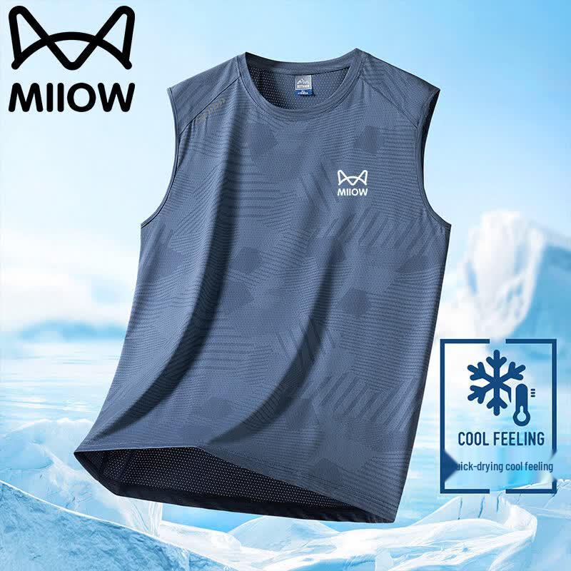 MiiOW Men s Summer Ice Feel Quick Dry Sleeveless T-Shirt L