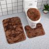 Set Tappetini Bagno 3 Pezzi Include Tappetino Antiscivolo per Doccia Tappetino Sagomato e Copri Sedile WC Morbido Shaggy Microfibra Assorbente per Uso Domestico Hotel