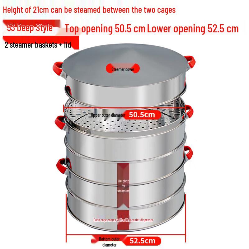 Large Stainless Steel 2-Tier Steamer Pot