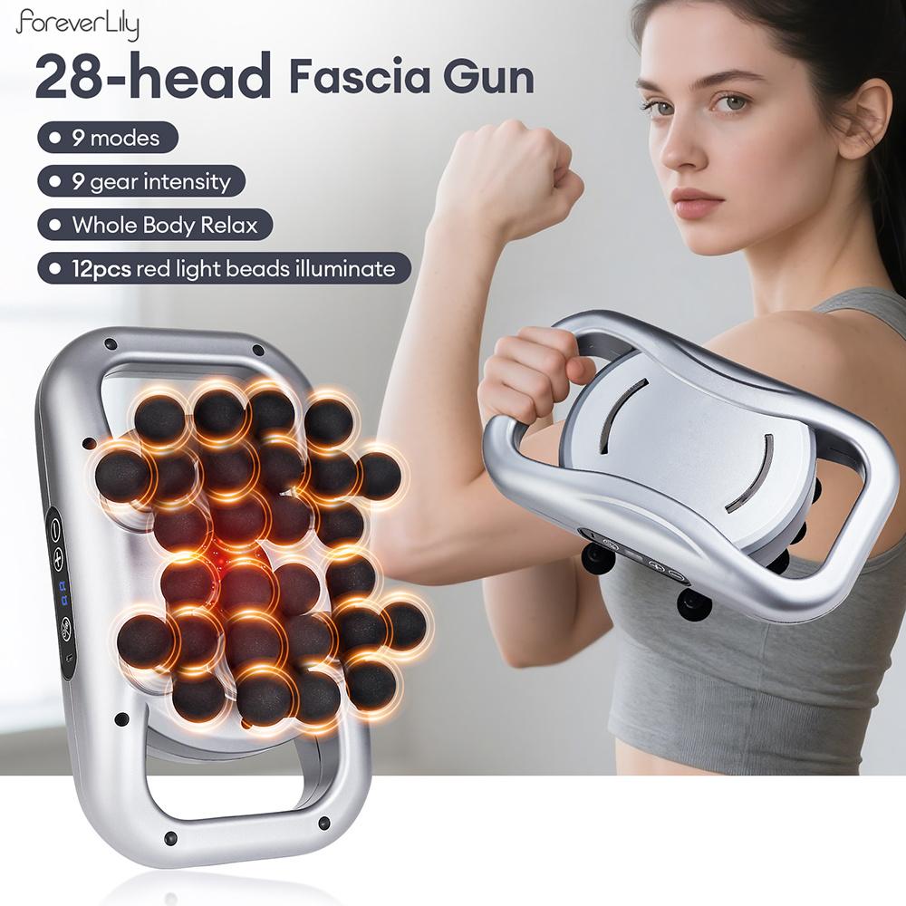 28-Heads Body Massage Gun High-Frequency Vibration Fascia Gun Back Waist Thigh Massager Neck Shoulder Massager Muscle masajeador