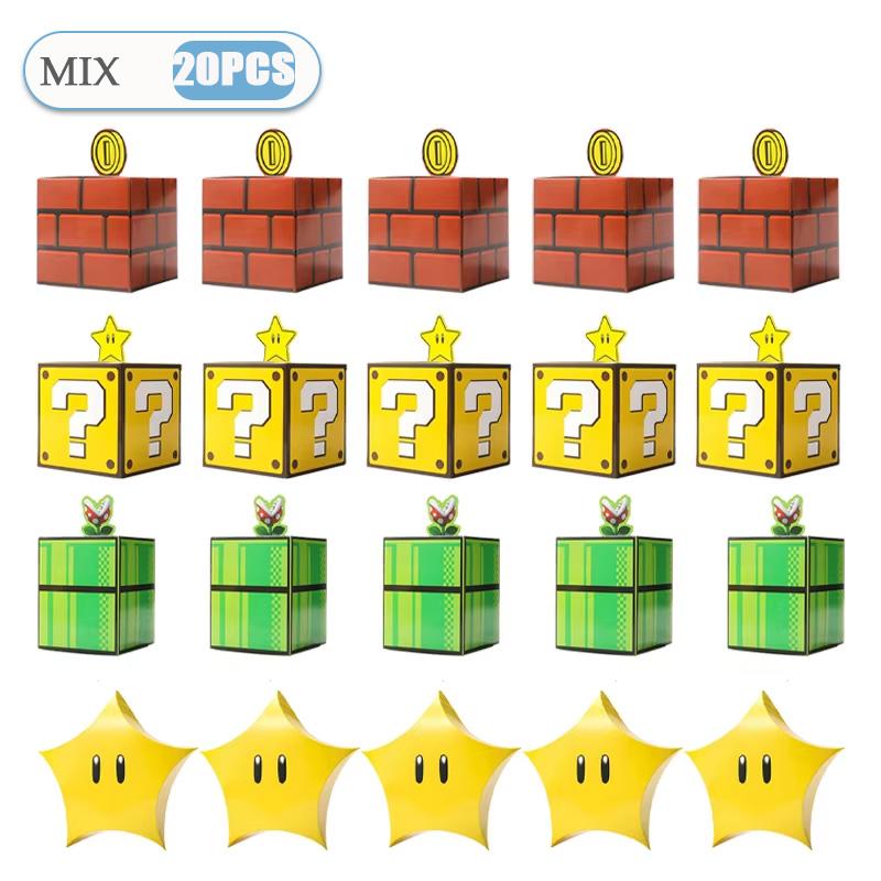 1-40 STÜCKE Fragezeichenblock Süßigkeiten Geschenkbox Geschenkbox Anime Süßigkeitenboxen Geburtstagsfeier Dekoration Kindergeschenk Verpackungsbeutel Gastgeschenktüte Box