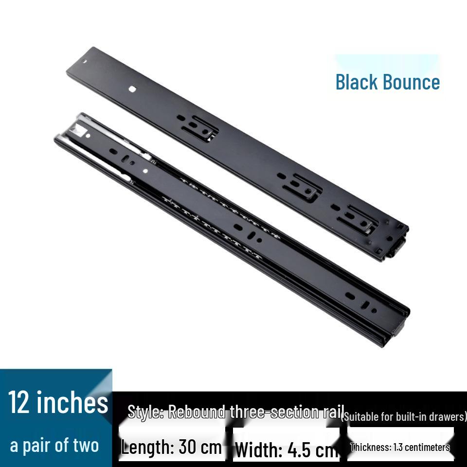 Stainless Steel Silent Ball Bearing Drawer Slides with Three-Section Damping Rails