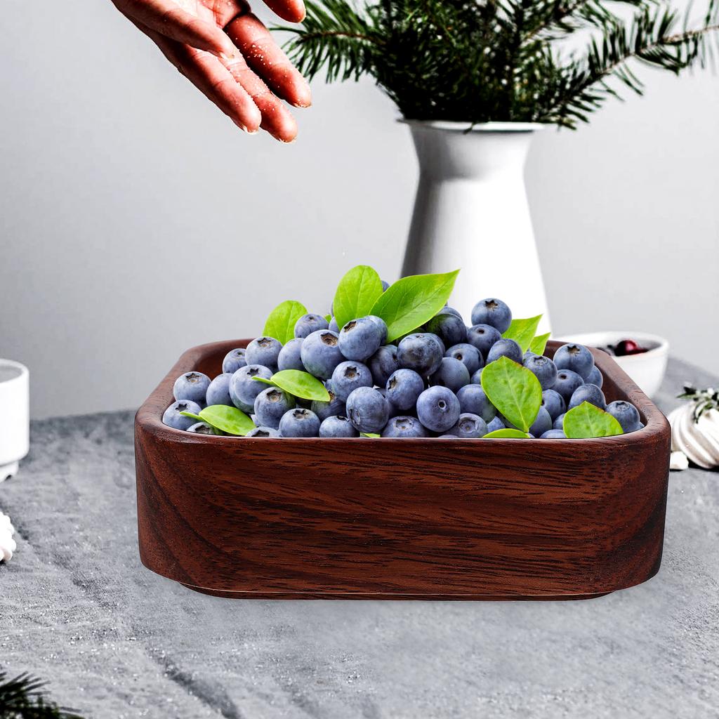 Wood Serving Tray Handmade Wooden Fruit Plate for Appetizers Nuts Candy Dried Fruits Coffee Table Decor Small Wood Tray