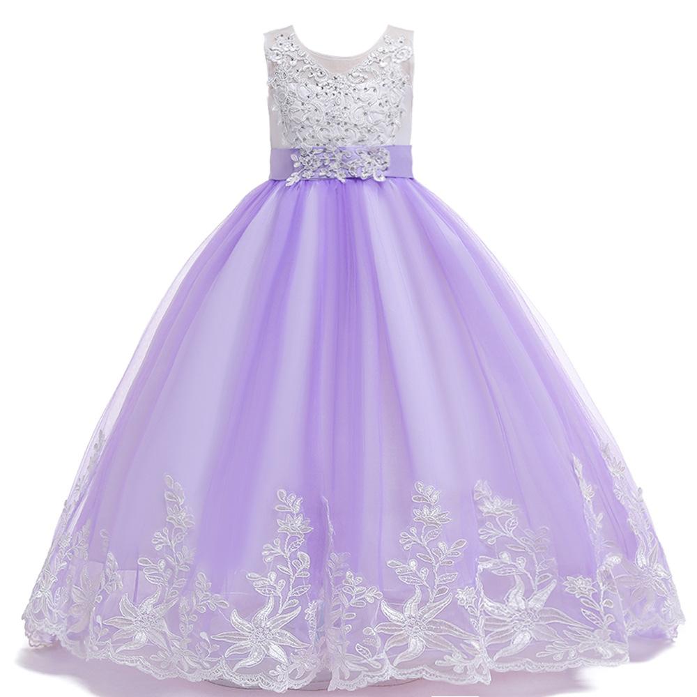 2024 jenter blonder lange ballkjoler Brudepike Barnekjoler For Jenter Tenåringer Jente Festkjole Barn Prinsesse Kveld Formell Bryllup Vestido