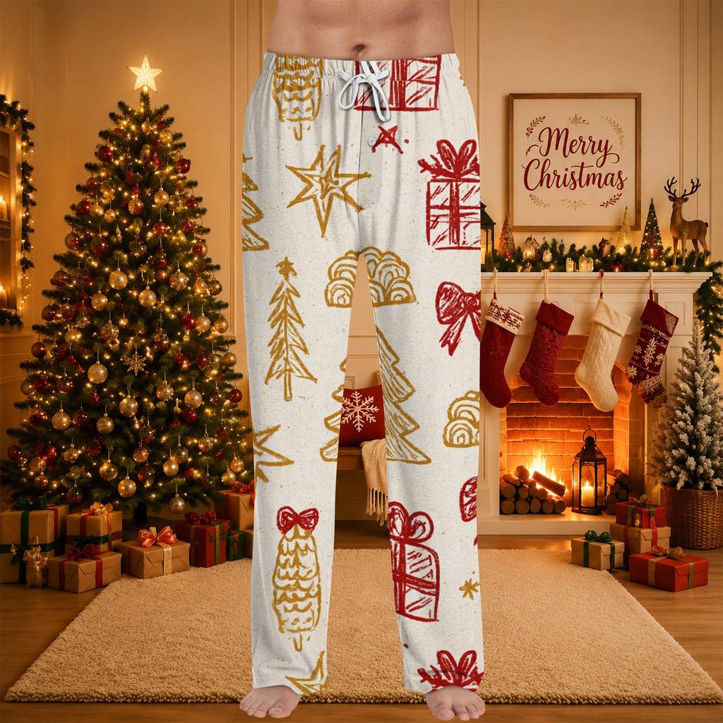 Men's Christmas Print Pajama Pants for Casual Lounging and Sleep