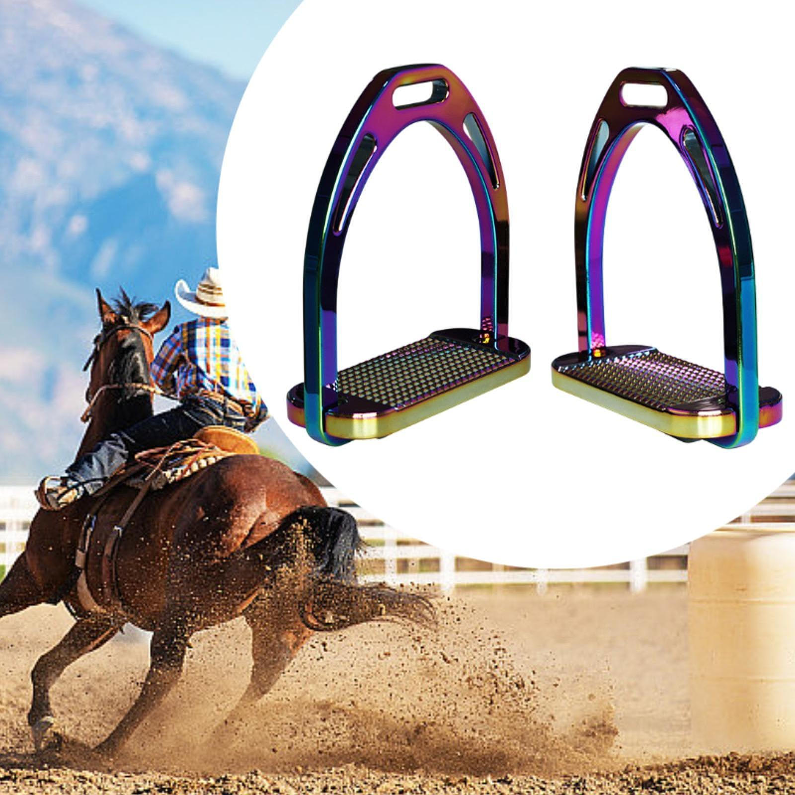 

2 шт. сменные стремена из алюминиевого сплава для конного снаряжения для тренировок Multicolor