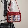 Bag female transparent pain bag Japanese girl jk handbag student contrasting color one shoulder messenger bag fresh girl style