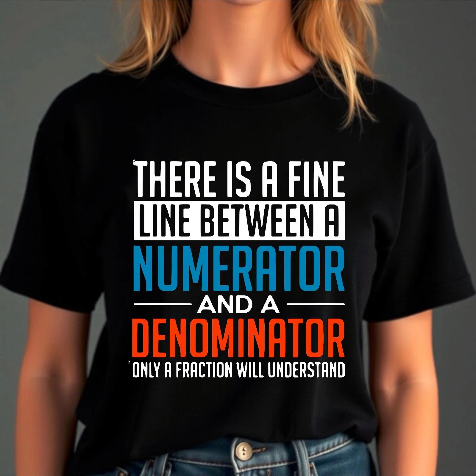 Only A Fraction Will Understand Numerator Denominator Joke Funny Math T-Shirt L