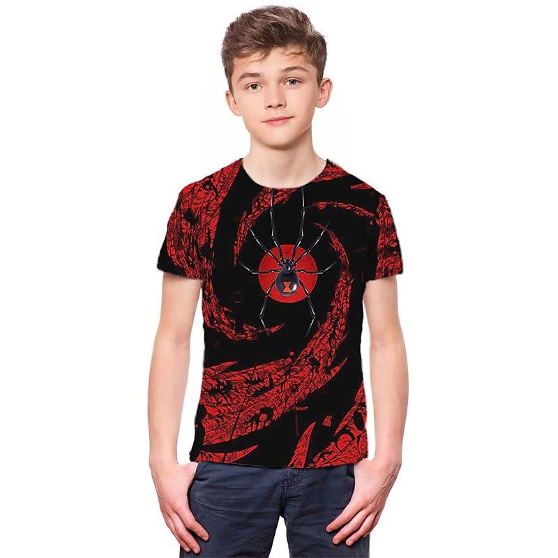 

Boys 3D Animal Spider T shirt Short Sleeve 3D Print Summer Spring Active Sports Fashion Kids 3-12 Years Outdoor Daily Indoor Regular Fit 110cm