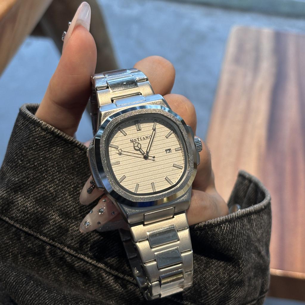 Retro Square Watch Men'S Calendar Mori Steel Belt Business Versatile Casual Luminous Non-Mechanical Quartz Watch