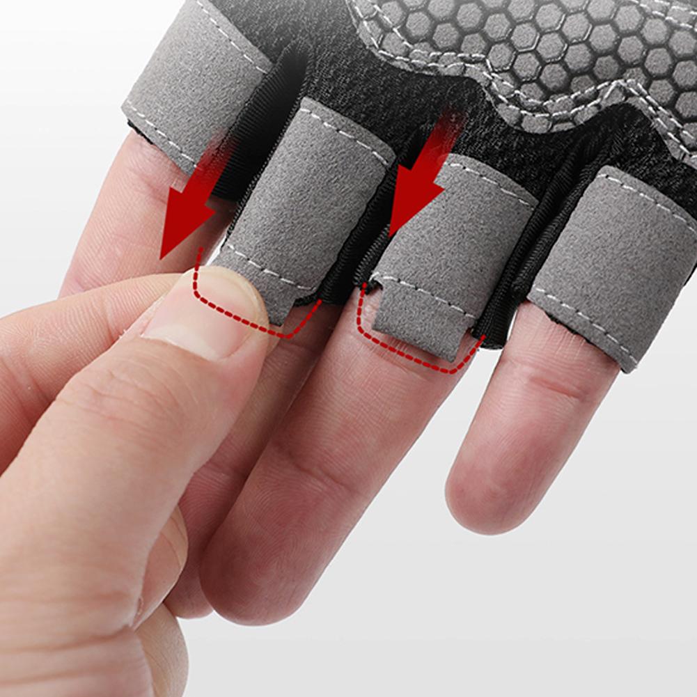 Sports Fitness Gloves Black Wear Resistant Breathable Half Finger Gloves Hand Support Wrist Brace For Weightlifting Sport 3 Size