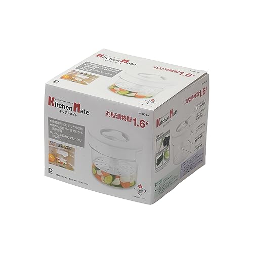 Pearl Metal Pickle Container, 1.6L, Round, Made in Japan, Kitchen Mate HC-28