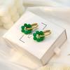 French Light Luxury Rough Stone Beaded Flower Earrings Niche Versatile Titanium Steel Ear Jewelry Does Not Fall Off