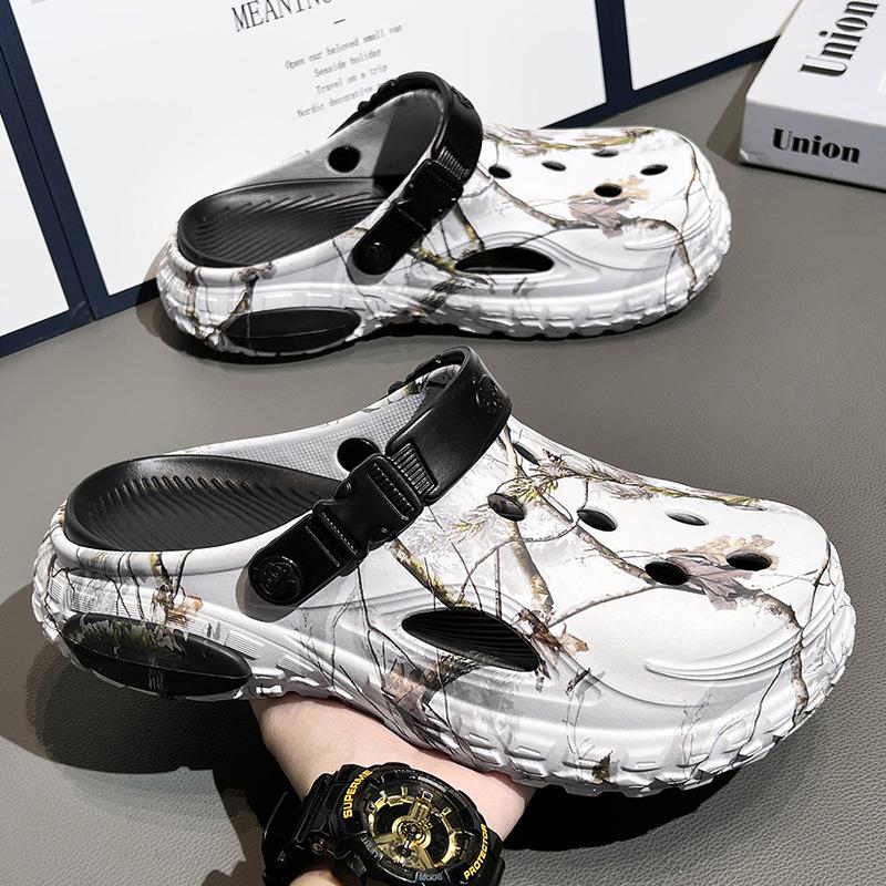 Yto Curtain Men's Shoes Clogs Slide Shoes Sandal Shoes 47 48 Garden Shoes Flat Camouflage Sandal Shoes Big Size Outside Pu Sole Home Clogs Cm
