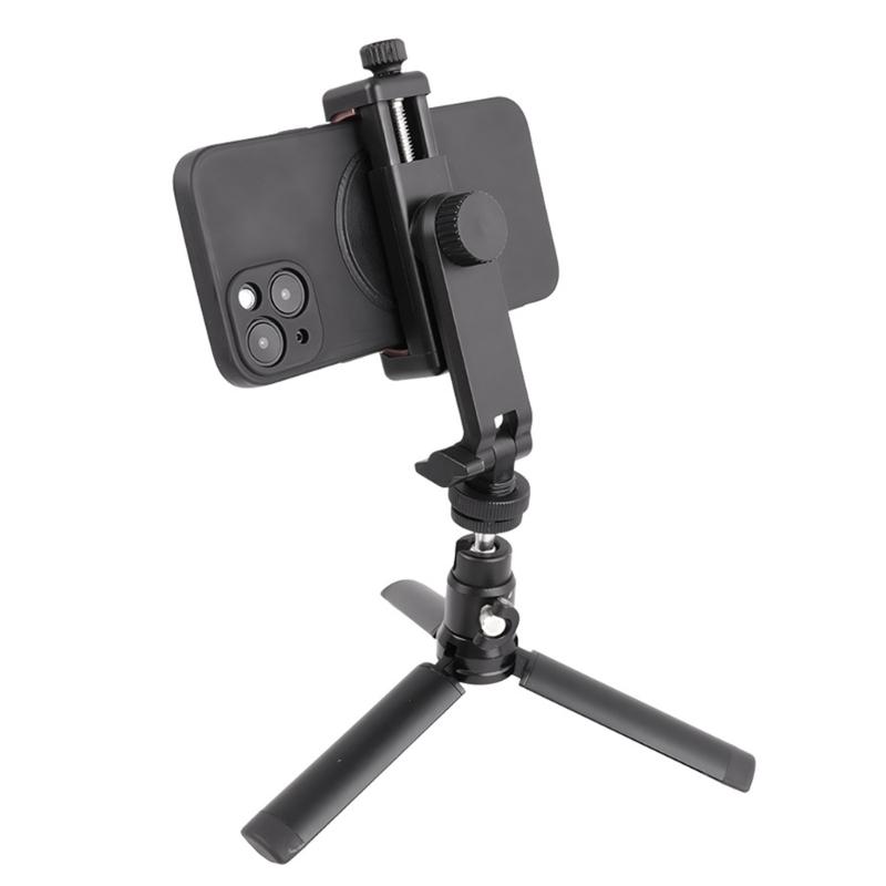 General Smartphone Holder For DSLR Cameras Secure Clamp Design 360 Swivels Cold Shoe Mount